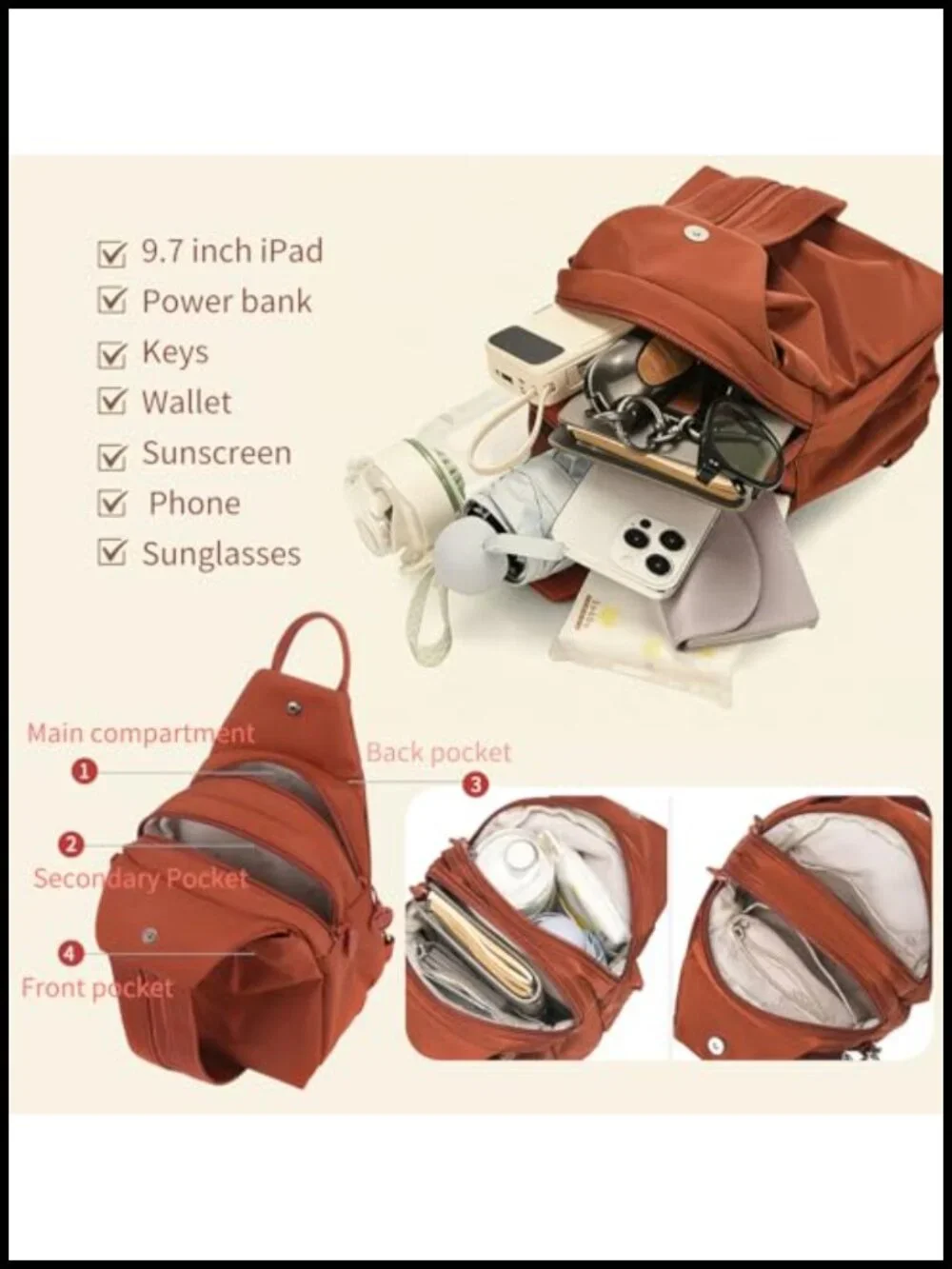 3-in-1 Anti-Theft Convertible Travel Tote Bag, Waterproof Nylon Shoulder